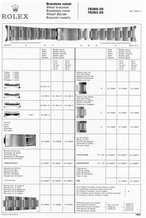 rolex bracelet code 78360|Rolex bracelet chart.